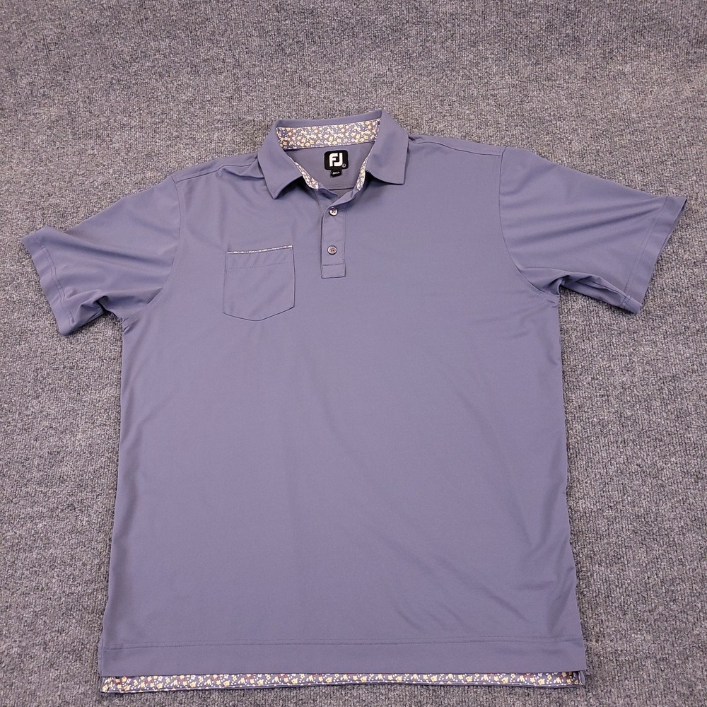 FootJoy Prodry Golf Polo Mens L Performance Stretch Pocket Contrast Trim Wick